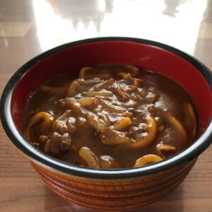 簡単ランチに♪ひき肉でカレーうどん♪